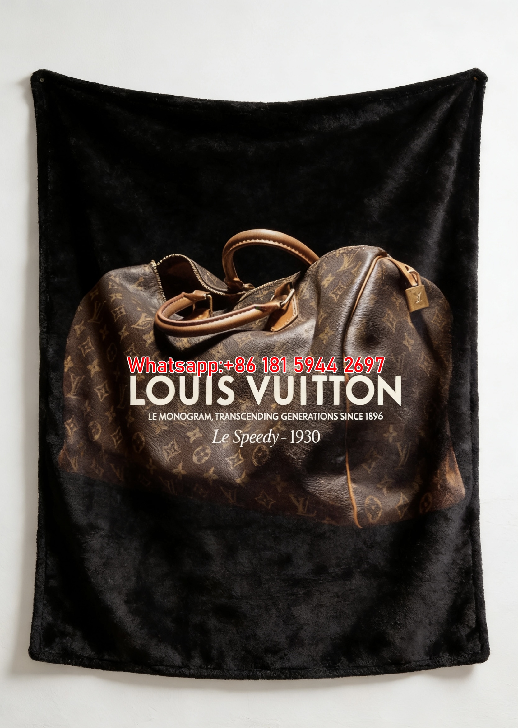 Luxury Vintage LV Speedy Bag Flannel Sofa Throw Blanket 475